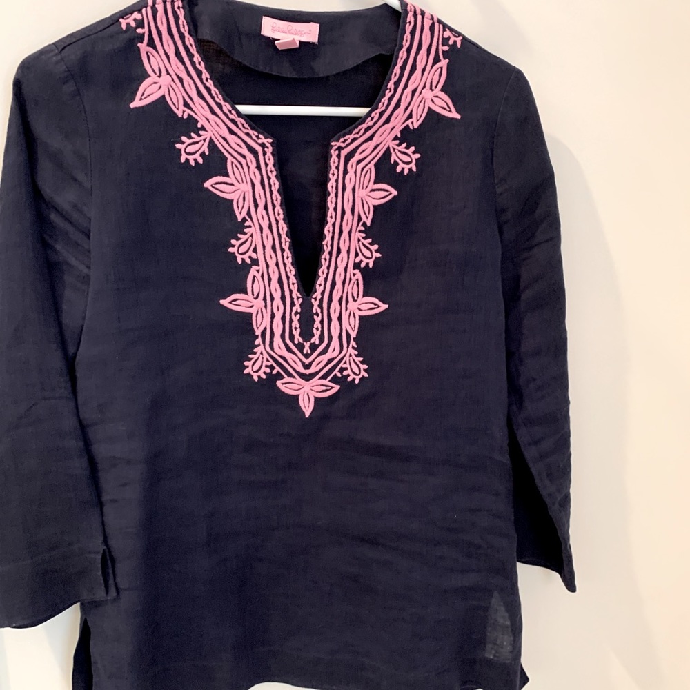 Lilly Pulitzer Navy and Pink Tunic